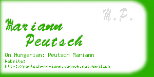 mariann peutsch business card